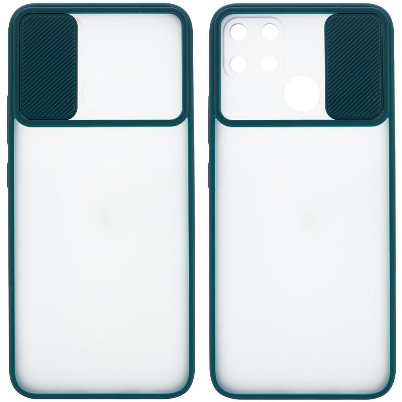 Накладка Camshield mate TPU для Oppo A15s / A15 зелена шторка-0
