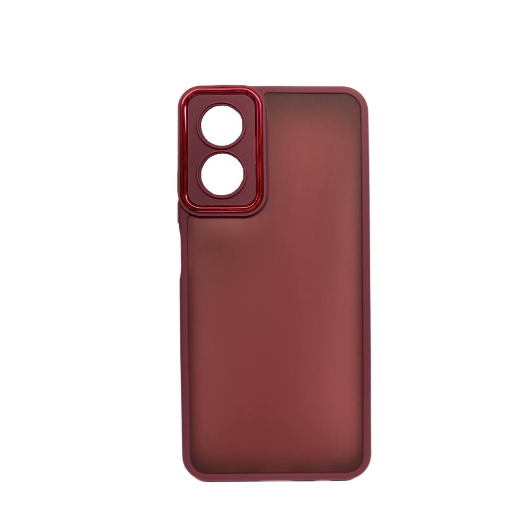 Накладка Luxury Metal Lens для Oppo A17/A17K (Марсала)-0