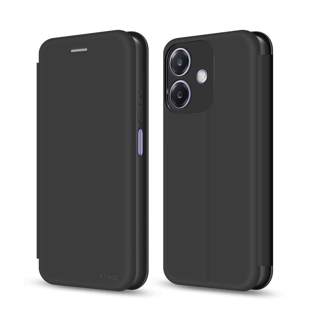 Книжка MAKE для Oppo A3/A3X 2024  (Soft-Touch PU) Black-0