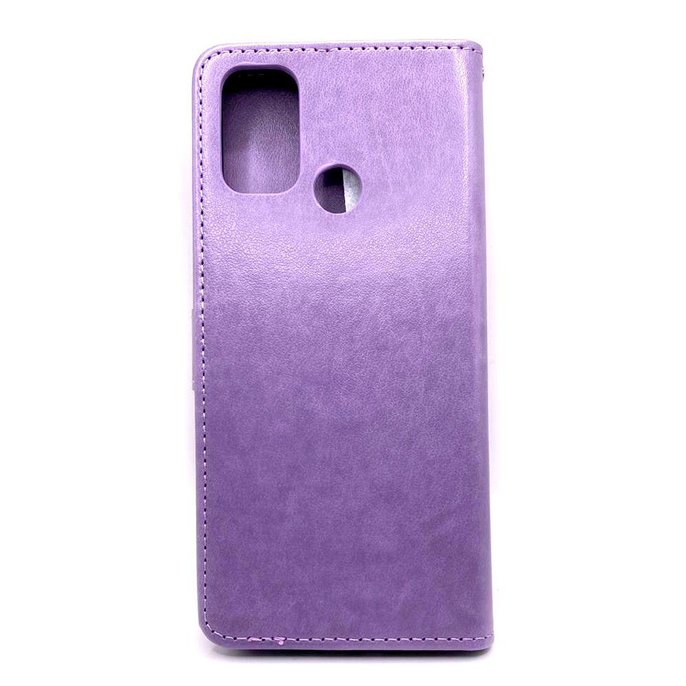 Чохол книжка Letaher flip Cat pattern для Oppo A53 /A53s (Purple)-1