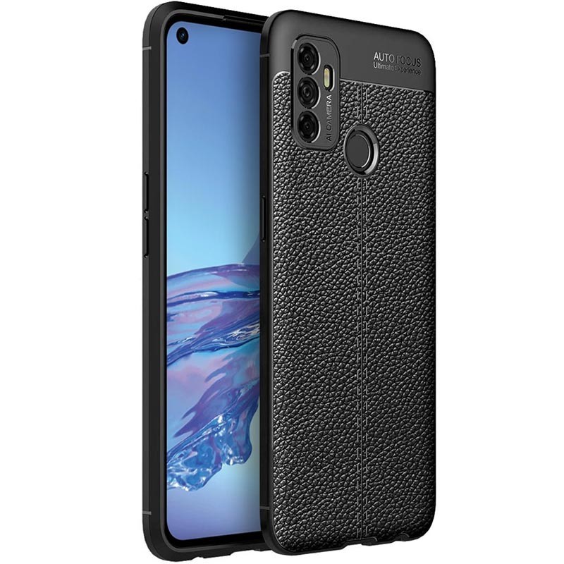 Накладка Ultimate Leather для Oppo A53/A32/A33 чорна-0