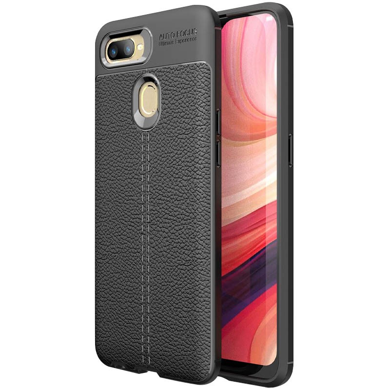 Накладка Ultimate Leather для Oppo A5s чорна-0