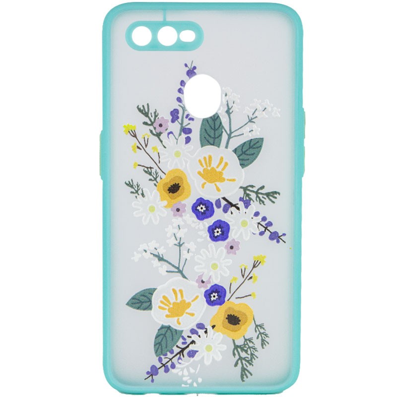 Накладка Totu Gingle Print для Oppo A5s / Oppo A12  Білі квіти-0