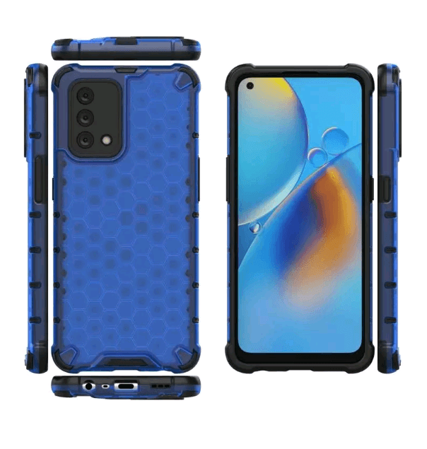 Накладка Honeycomb для Oppo A74 (Синя)-0