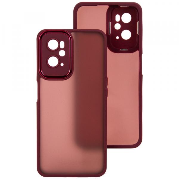 Накладка Luxury Metal Lens для Oppo A36/A76/96 4G/Realme 9i (Марсала)-0