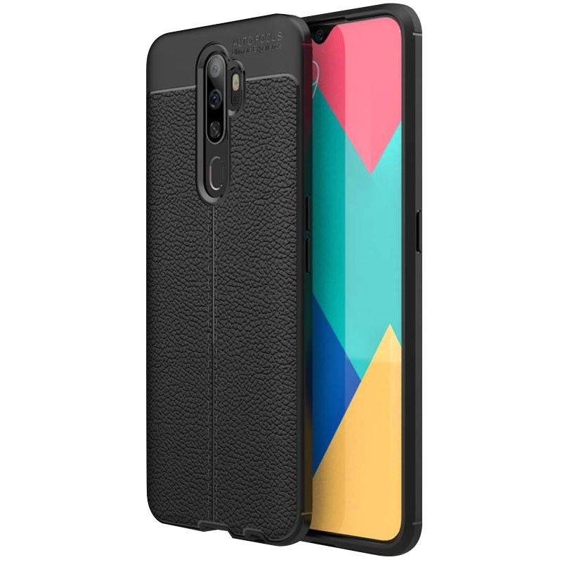 Накладка Ultimate Leather для Oppo A9 2020 чорна-0