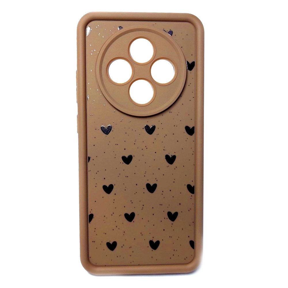Накладка Luxury Candy Hearts для Oppo Reno 12FS 5G / Reno 12F 5G (Brown)-0