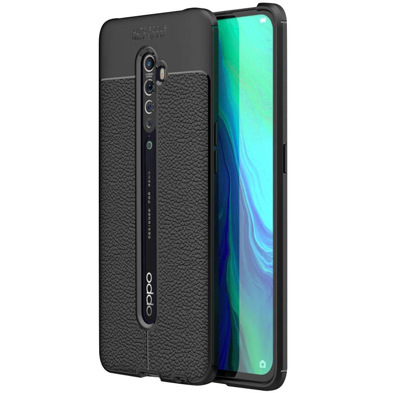 Накладка Ultimate Leather для Oppo Reno 2 чорна-0