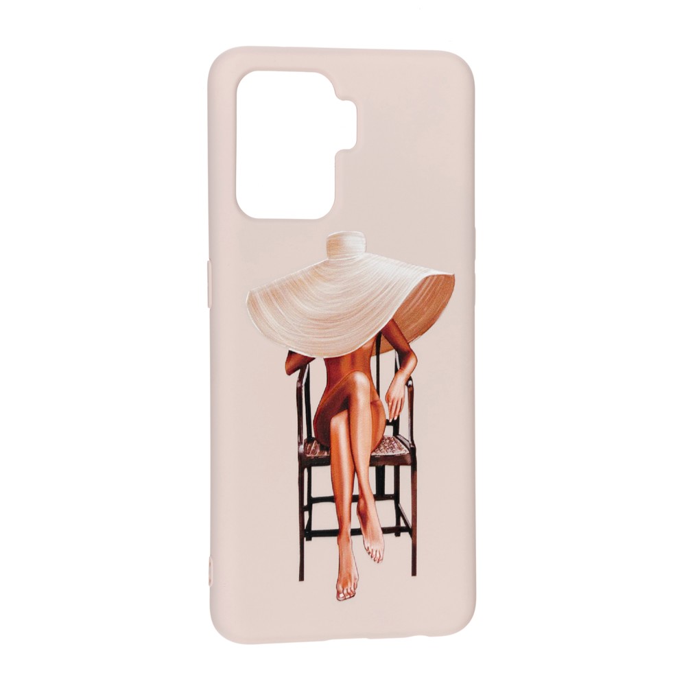 Накладка Silicone ART для Oppo Reno 5 Lite "Lady with Hat"-0