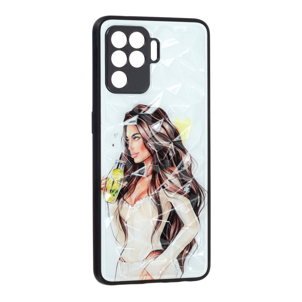 Накладка Ladies для Oppo Reno 5 Lite Дівчина з лимонадом-0