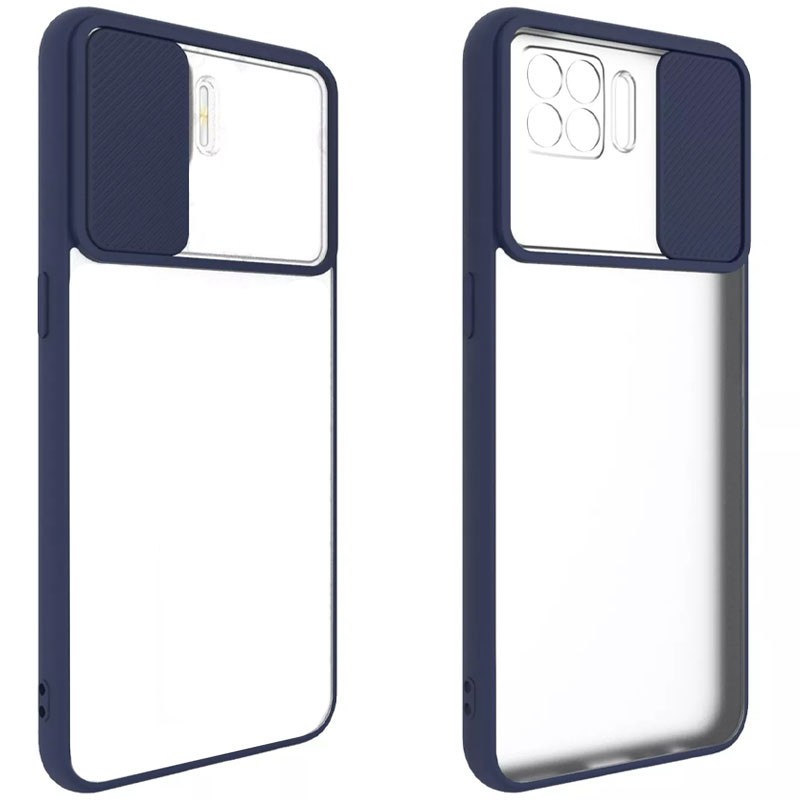 Накладка Camshield mate TPU для Oppo Reno 5 Lite синя шторка-0