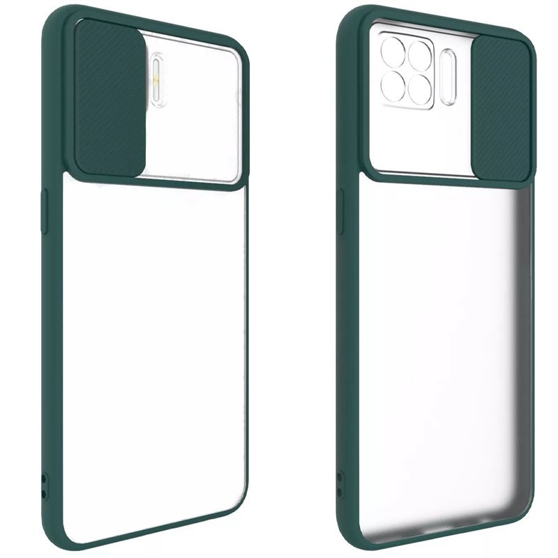 Накладка Camshield mate TPU для Oppo Reno 5 Lite зелена шторка-0