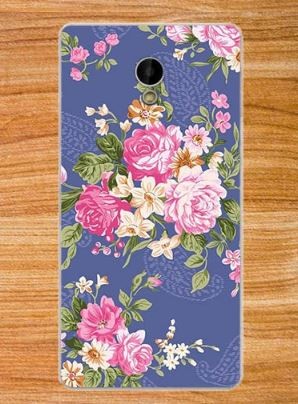 Чехол для Prestigio Grace S5 PSP5551 DUO "Цветы на синем"   (силикон)-0