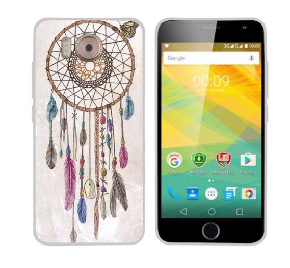 Чехол для Prestigio Grace R7 7501 Duo "Ловец снов с цветными перьями" (силикон)-0