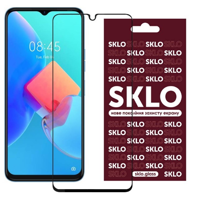 Захисне скло SKLO 3D (full glue) для TECNO Spark 9 Pro/GO 2023/Spark 10-0