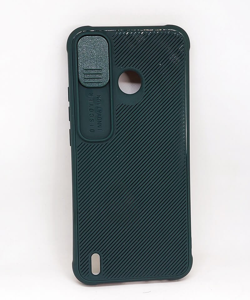 Чохол Camshield TPU з шторкою для камери для TECNO Spark 6 Go (Зелений)-0