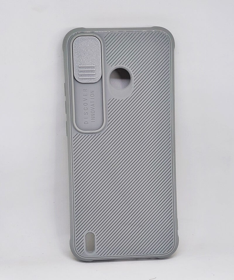 Чохол Camshield TPU з шторкою для камери для TECNO Spark 6 Go (Сірий)-0