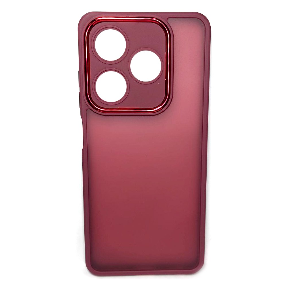 Накладка Luxury Metal Lens для TECNO Spark Go 2024/POP 8/Spark 20/Spark 20C/Infinix Smart 8/Hot 40i (Бордовий)-0