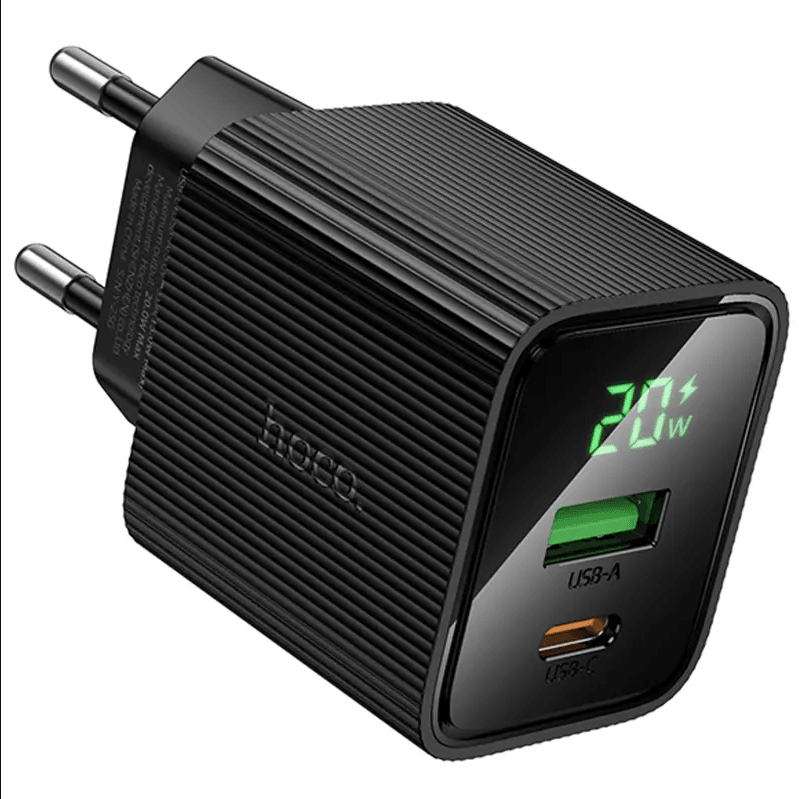 МЗП Hoco CS83A Excellent with digital display PD20W+QC3.0 (USB-A/Type C) (Black)-1