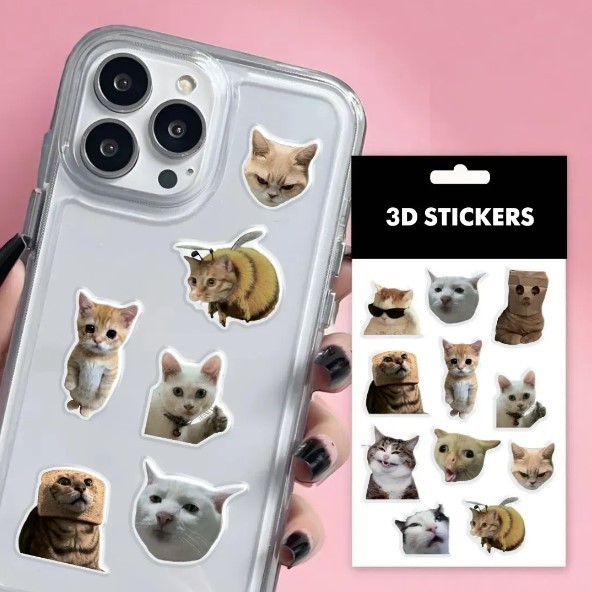 3D стікери "Fanny cats mems"-0