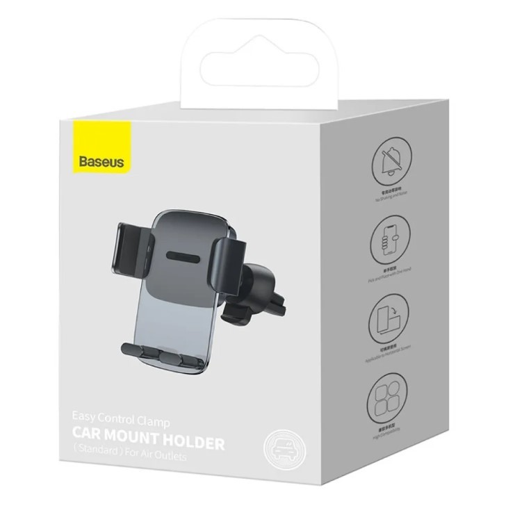 Автотримач Baseus Easy Control Clamp Car Mount Holder (Air Outlet Version) Black-0