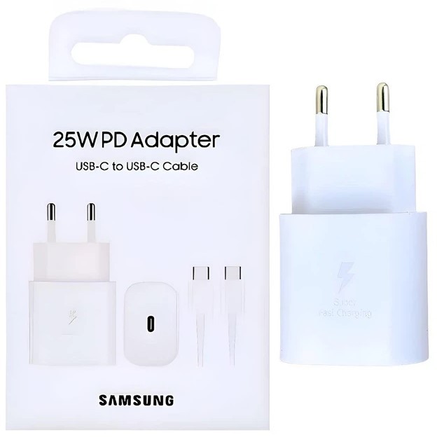 Зарядний пристрій USB-C 25W PD Travel Adapter 2in1 Type-C to Type-C Білий-0