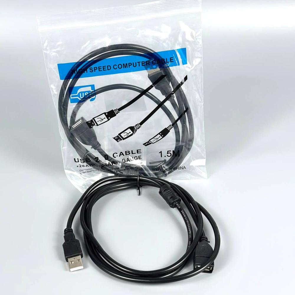 Кабель подовжувач USB 2.0 AM/AF 1,5m (Чорний)