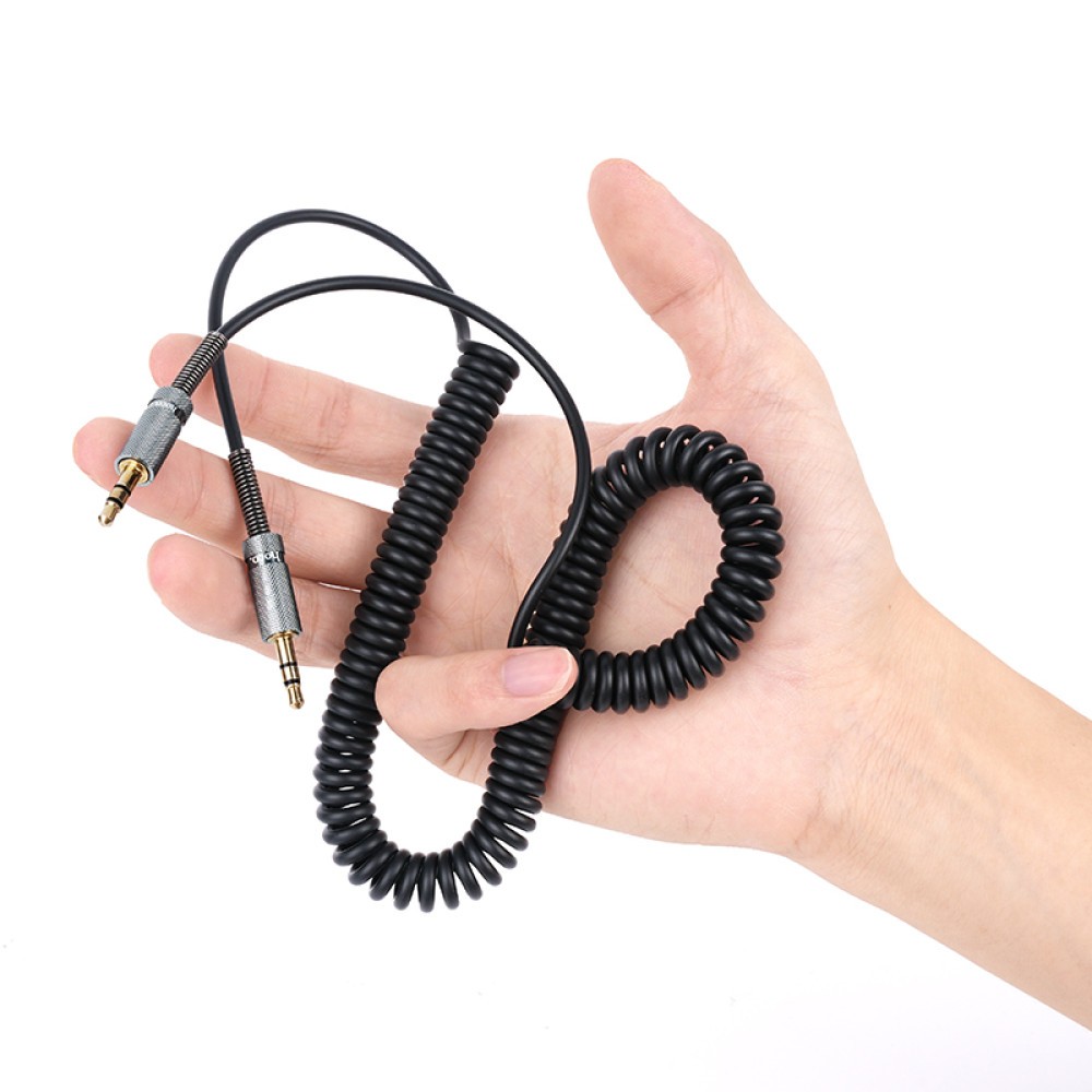 AUX Hoco UPA31 Cindy spring 3.5mm male to 3.5mm male 3m (Чорний)-3
