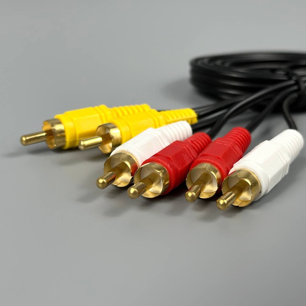 Кабель 3RCA на 3RCA (тато-тато) 1.5м (Чорний)-1
