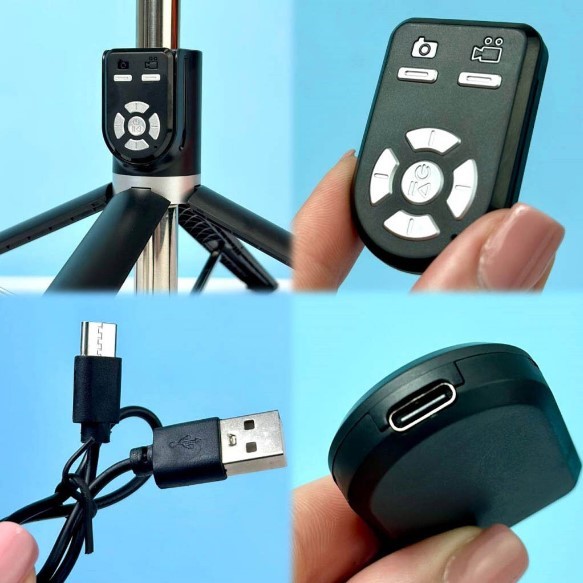 Монопод Трипод P220 TK Super Long Telescopsc на штативі 2.2m Bluetooth (Чорний)-1