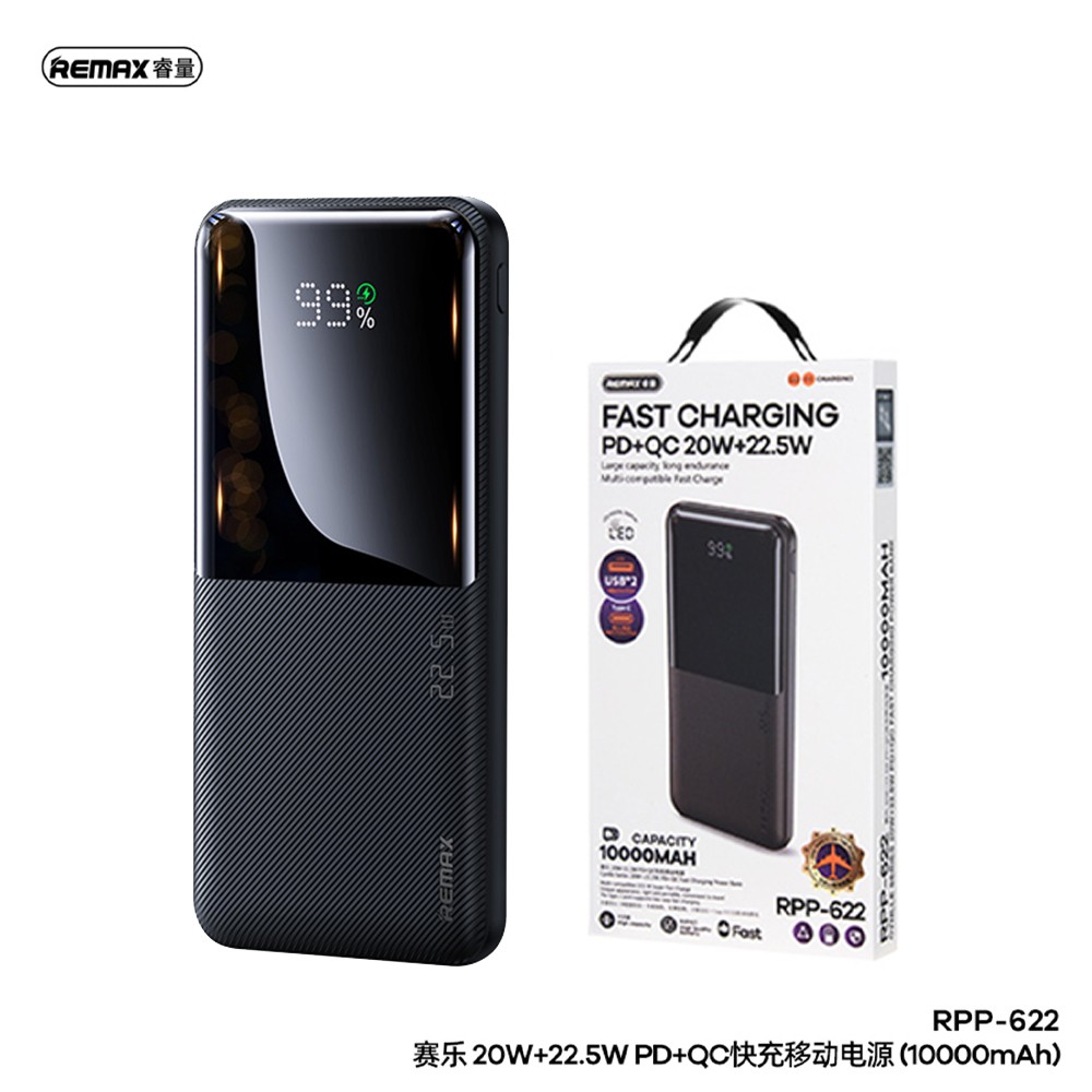 Power Bank Remax RPP-622 10000mAh PD 20W+QC 22.5W (Чорний)-0