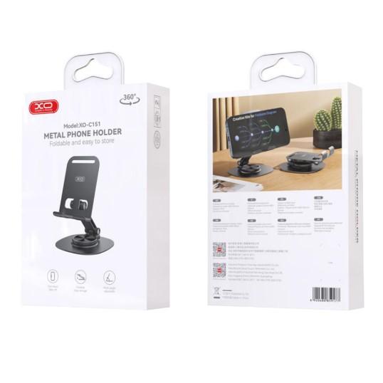 Настiльний Тримач XO C151 Metal 360° Rotating (Чорний)