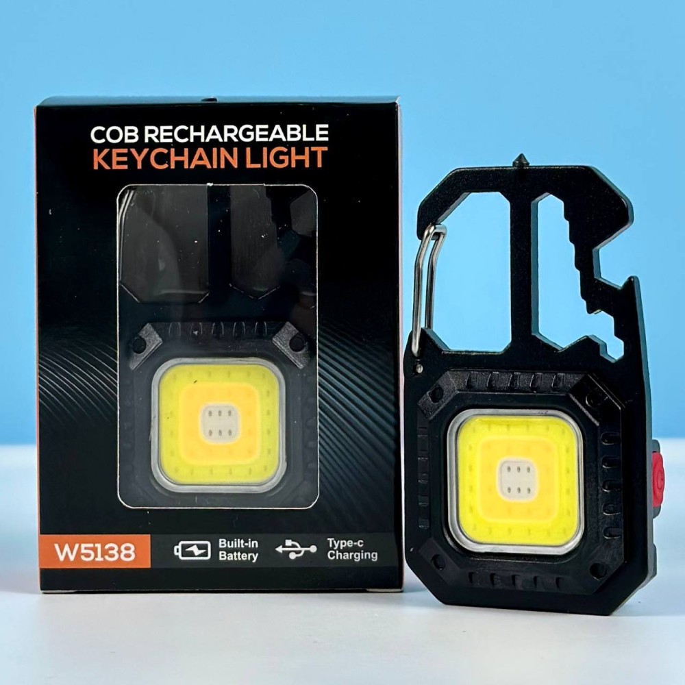 Акумуляторний LED ліхтарик 5138 з Type-C (карабін, магніт)-0