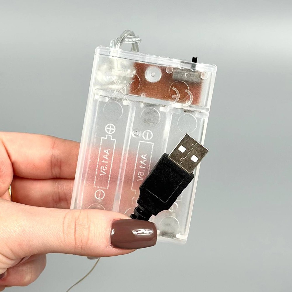 Гірлянда Xmas Крапля роси 100 Led 10m Теплий/білий від батарейок+USB-3