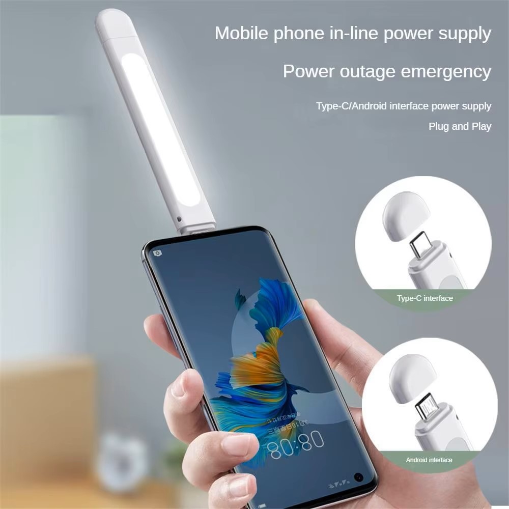 Світлодіодна LED 2in1 USB to Type-C лампочка 10 LED 4W (Білий)-4