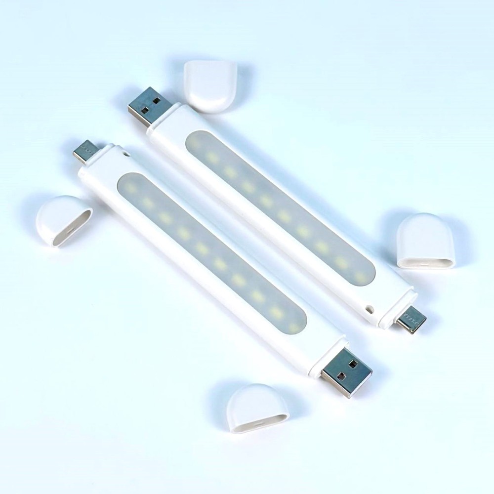 Світлодіодна LED 2in1 USB to Type-C лампочка 10 LED 4W (Білий)-1