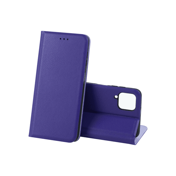 Книжка LEATHER для Samsung A12/M12 фіолетова