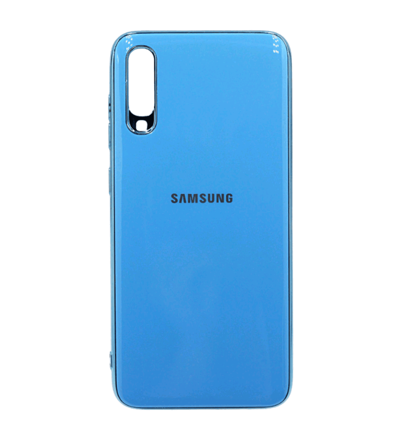 Силікон Glass Case Samsung A70 (блакитний)-0