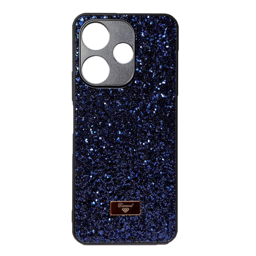 Накладка Bling Grainy Diamond Separate Camera для Xiaomi Redmi 13 (Синя)-0