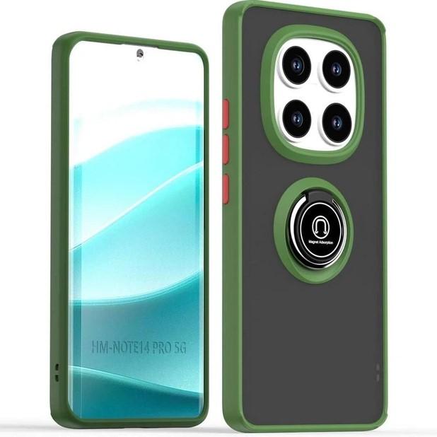 Накладка Totu Gingle Ring для Xiaomi Redmi Note 14 Pro 4G/ 5G / Poco X7 зелена