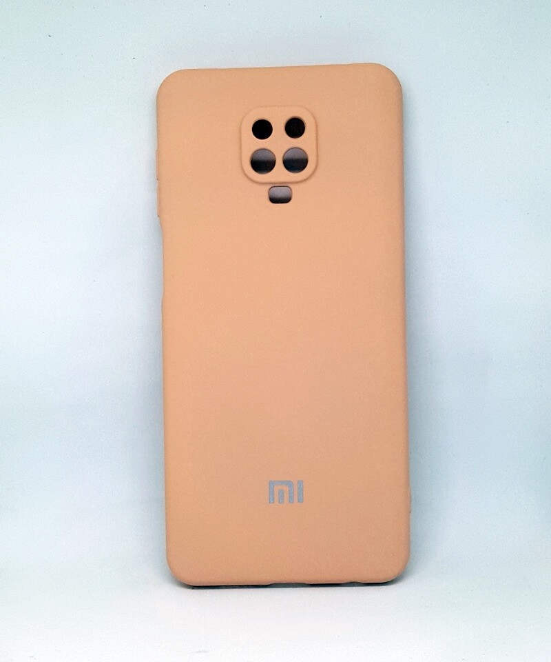 Накладка Silicone Case Full Camera для Redmi Note 9s/Note 9 Pro/Note 9 Pro Max персикова-0