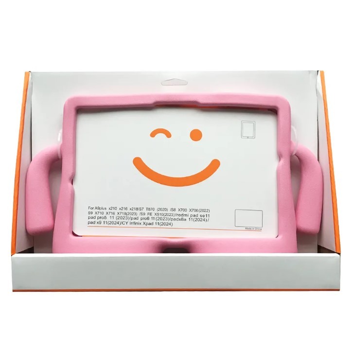Чохол протиударний із ручками для Планшета універсальний 11" Pink (A9 Plus/ Tab S7/ Tab S8/ Tab S9 / Tab S9 FE/ Redmi Pad SE 11/Pad 5 /Pad x8a/ Pad X9/ Infinix X /Pad 11)-0