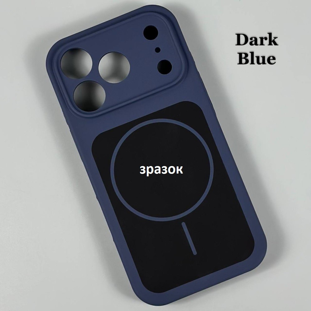 Чохол New Silicone Case MagSafe Camera Protective для iPhone 12 Dark blue-0