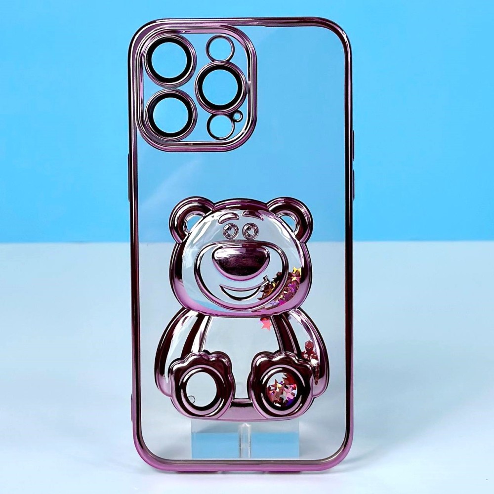 Накладка Cute Shining Bear для IPhone 13 Pro Рожева-0
