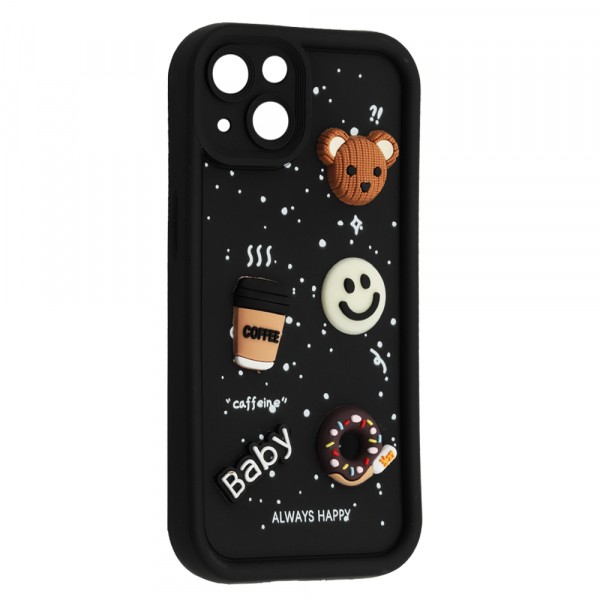 Чохол Pretty Toys для IPhone 13 (Black/Always Happy)-0