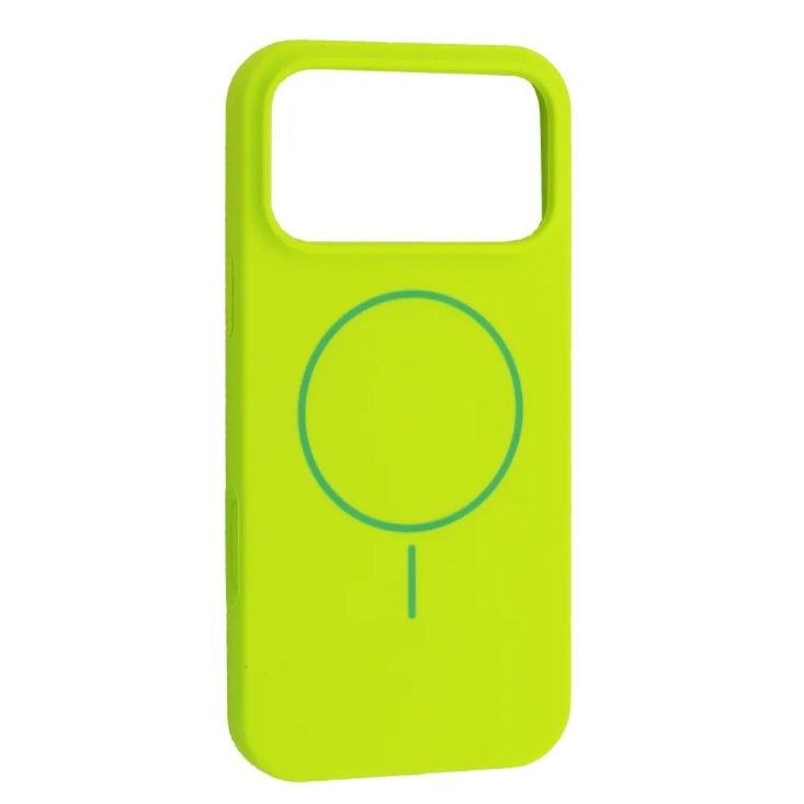 Silicone Case Full Protective (AA) with MagSafe для iPhone 17 Pro Max (Neon green)-0