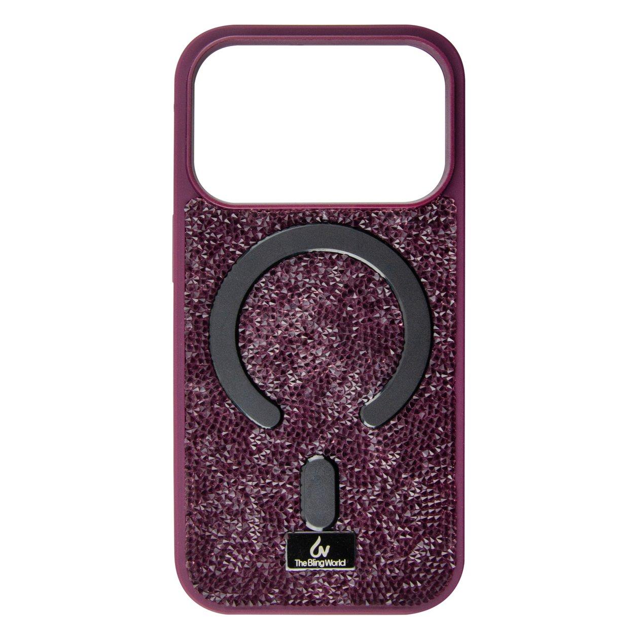 Чохол Bling World Rock Diamond with MagSafe для iPhone 17 Pro Max / 18 Pro Max (Burgundy)