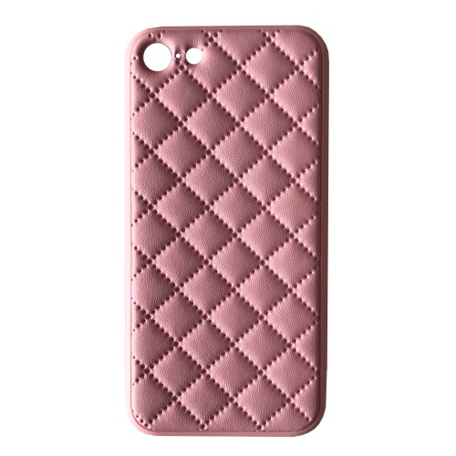 Накладка Stitched leather для iPhone 7/8/SE 2020 Рожева-0