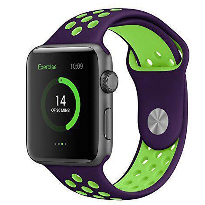 Ремінець Sport Band для Apple Watch 38/40mm Фіолетово-салатовий-0