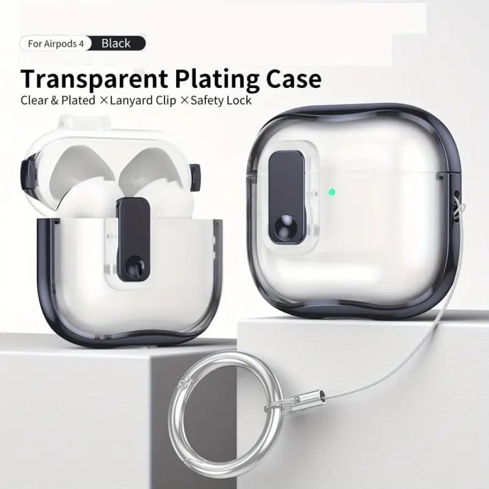 Чохол Deexe Crystal Color для AirPods 4 (Чорний)-1